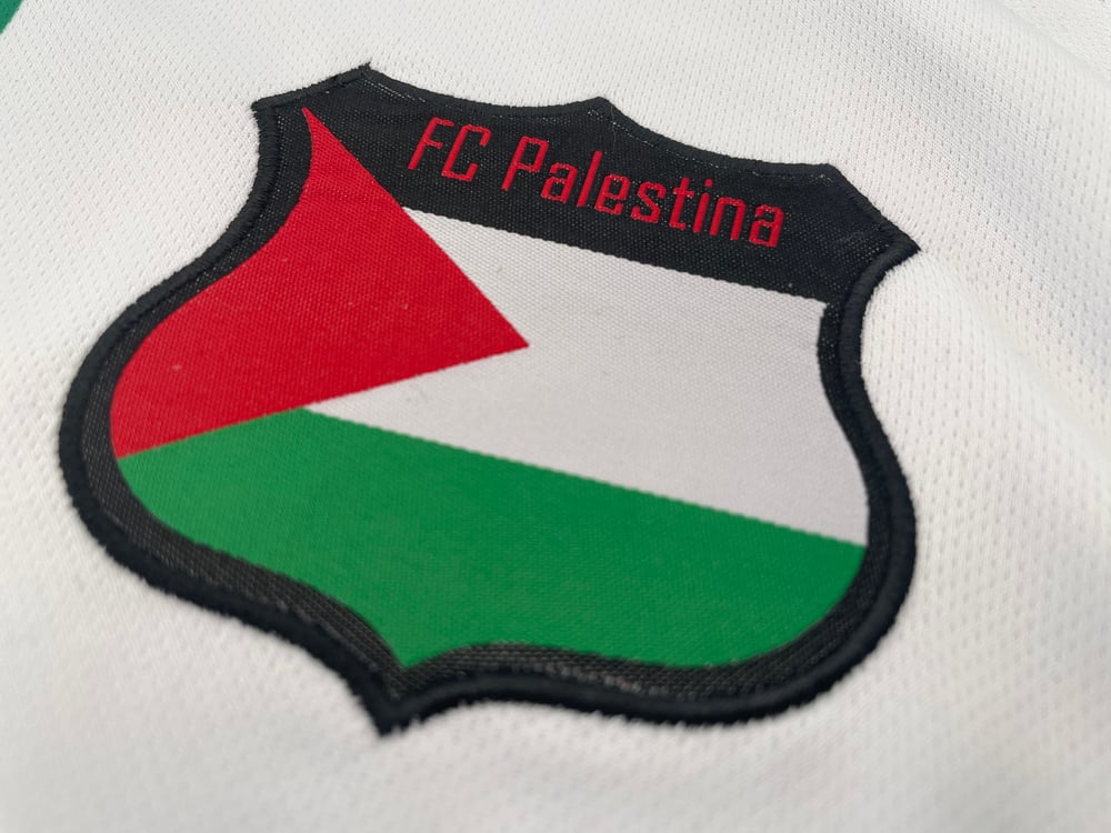 Palestine White Centre Striped (Red/Green English) Football Shirt