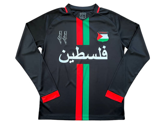 Palestine Black Centre Striped (Red/Green) L/S Football Shirt