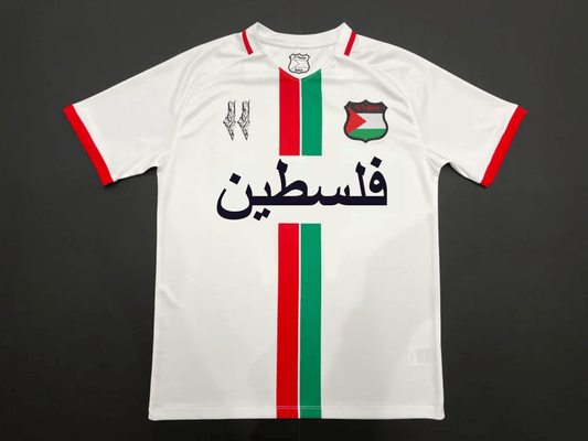 Palestine White Centre Striped (Red/Green) Football Shirt