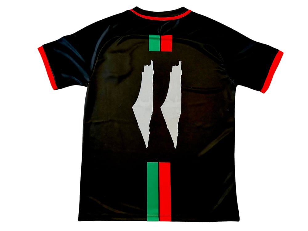 Palestine Black Centre Striped (Red/Green) Football Shirt